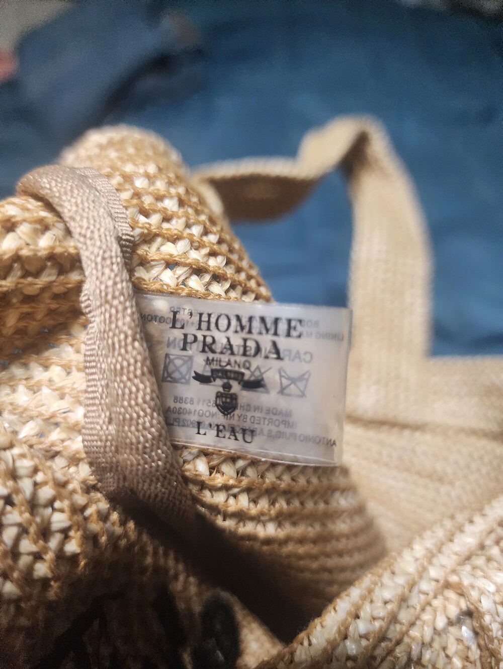 New! Prada L'Homme Parfums Raffia Straw Limited Edition VIP Bag - Picture 5 of 5